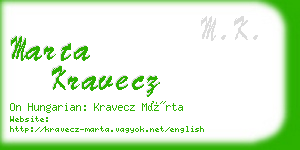 marta kravecz business card